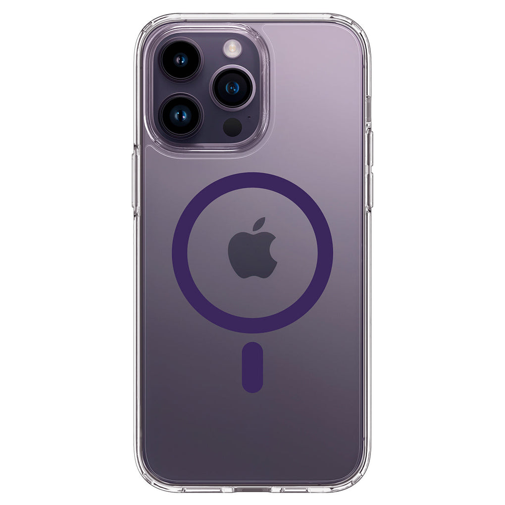 iPhone 14 Pro Case Ultra Hybrid (MagFit) in deep purple showing the back
