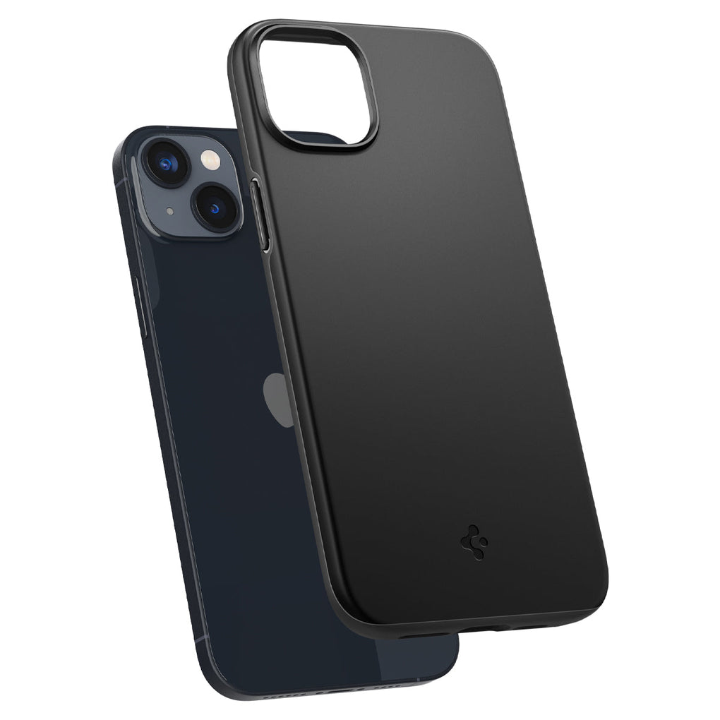 iPhone 14 Case Thin Fit in black showing the back slightly hovering away from device