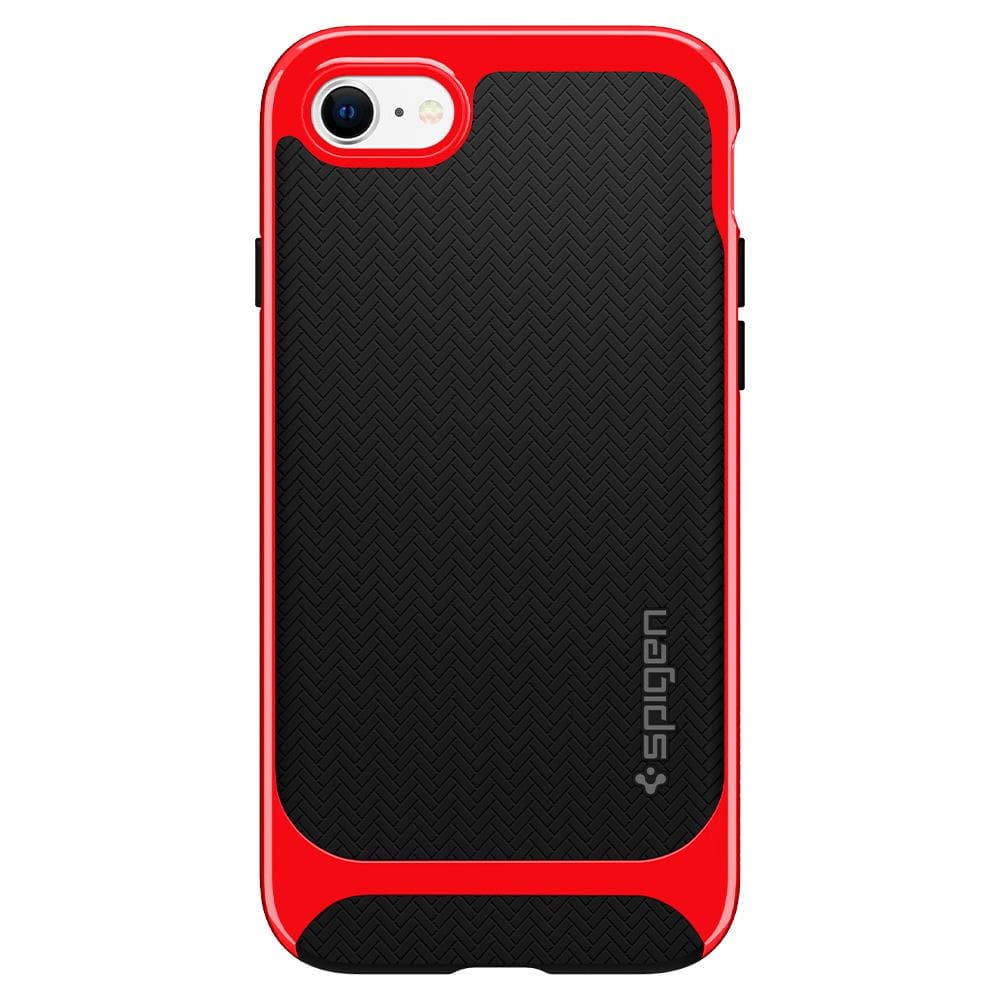 ACS00953 - iPhone SE (2020) Case Neo Hybrid Herringbone in dante red showing the back