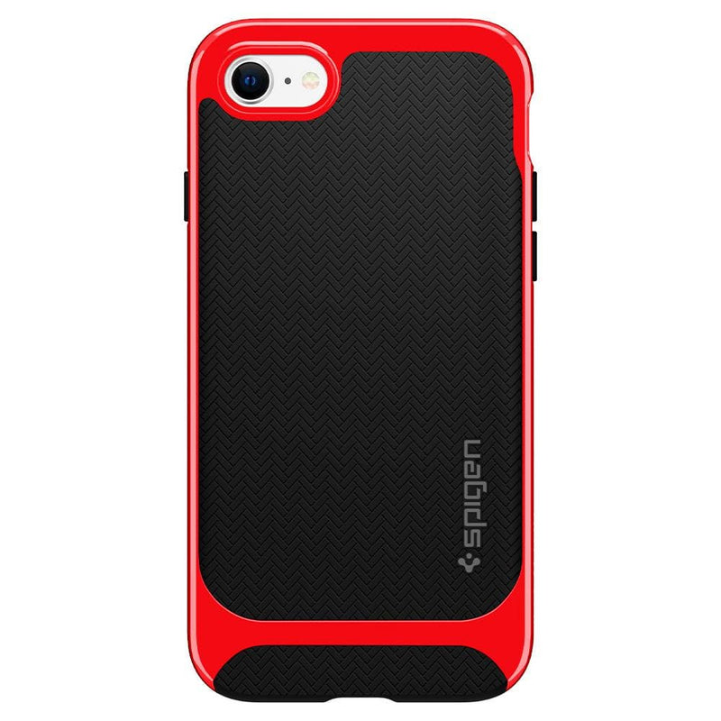 ACS00953 - iPhone SE (2020) Case Neo Hybrid Herringbone in dante red showing the back