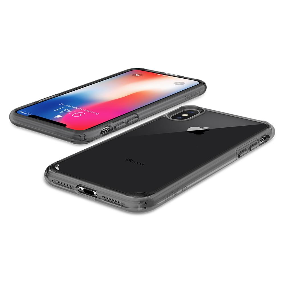 Ultra Hybrid	Space Crystal Case	back design and the front view of the	iPhone X	device.