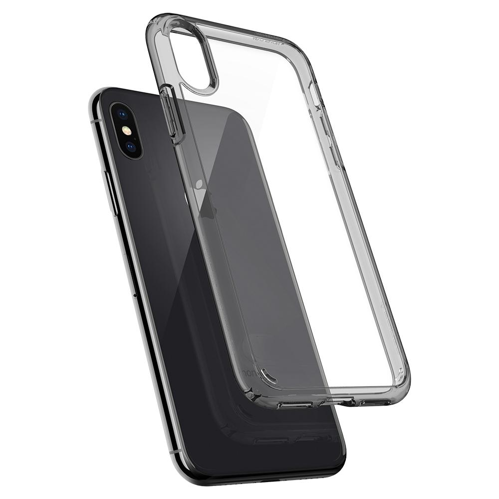Ultra Hybrid	Space Crystal	Case	back design and a back view of the	iPhone X	device.