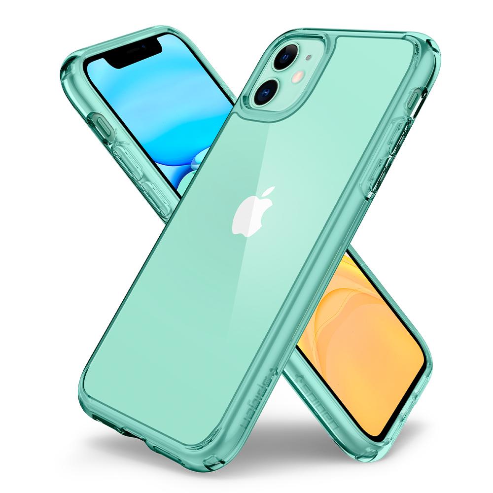 Ultra Hybrid	Case	Green Crystal	back design overlapping the front view of the	iPhone 11	device.