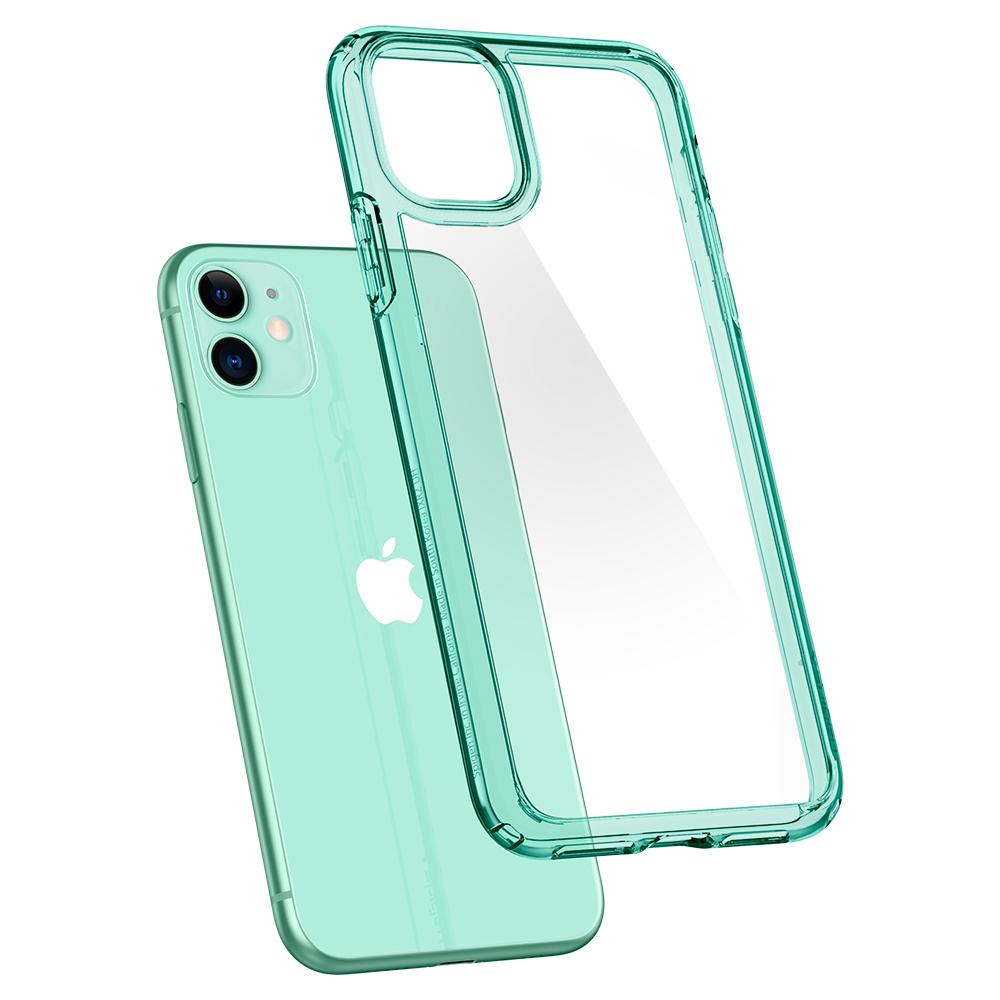 Ultra Hybrid	Case	Green Crystal	back design and a back view of the	iPhone 11	device.