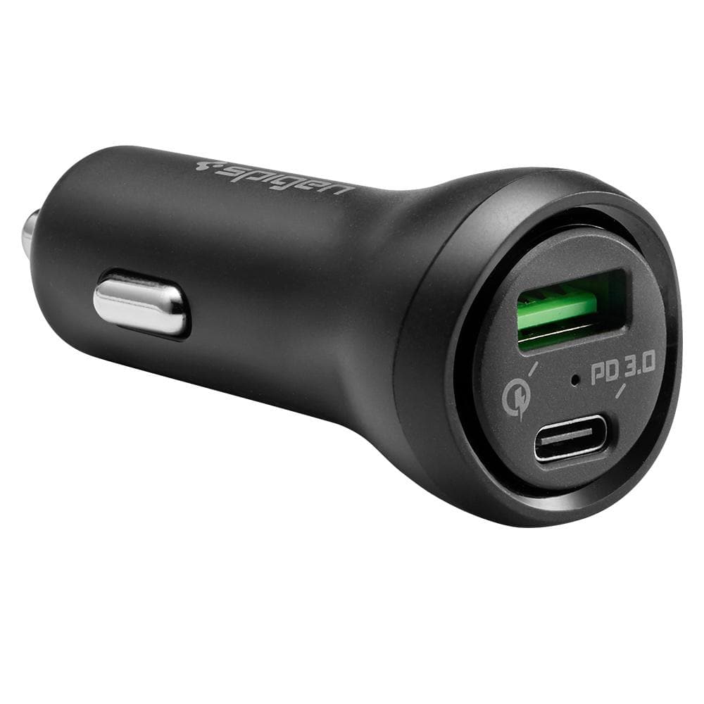 Qualcomm Quick Charge 3.0 USB-C Car Charger showing the front and side
