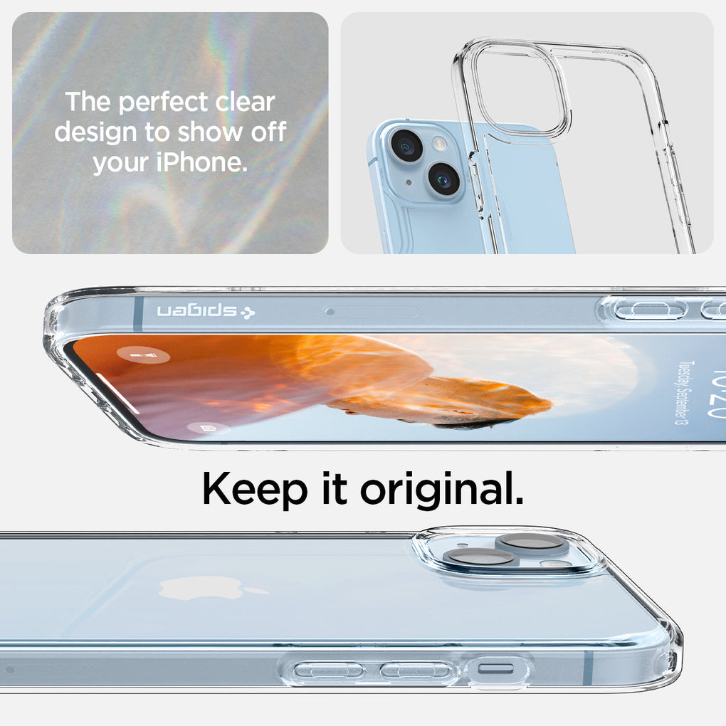 iPhone 14 Case Ultra Hybrid in crystal clear showing the perfect clear design to show off your iPhone. Keep it original.