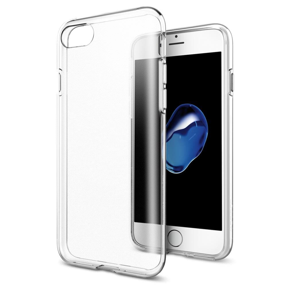 Liquid Crystal	Crystal Clear	Case	back design and a front view of the edge around the	iPhone 7	device.
