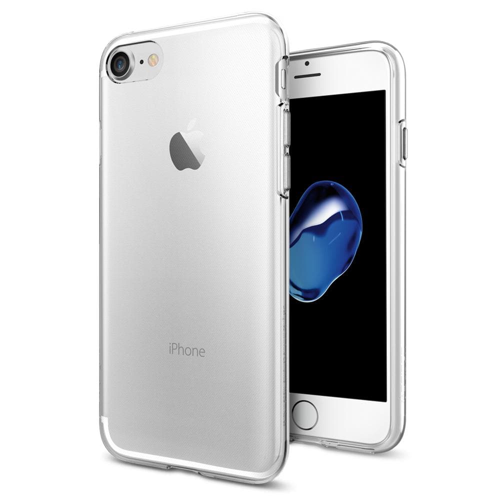 Liquid Crystal	Crystal Clear	Case	back design and a front view of the edge around the	iPhone 7	device.