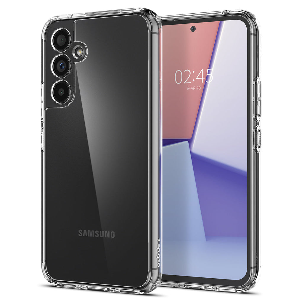 Galaxy A54 5G Case Ultra Hybrid in crystal clear showing the back and front