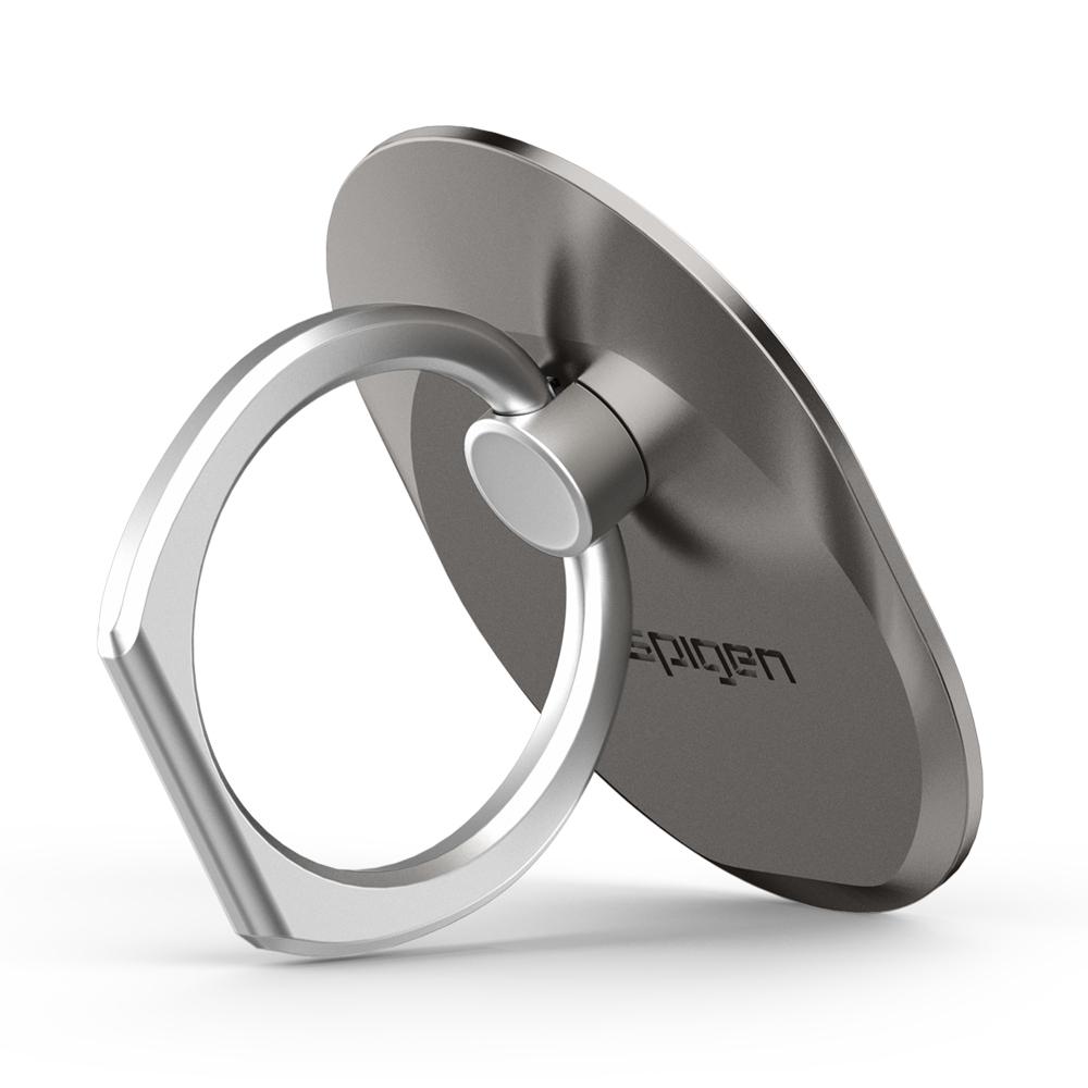 Style Ring in gunmetal showing the front with ring portion pulled out and vertical