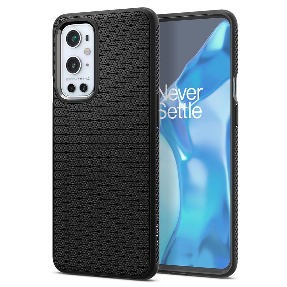 OnePlus 9 Pro Case Liquid Air in black showing the back and front