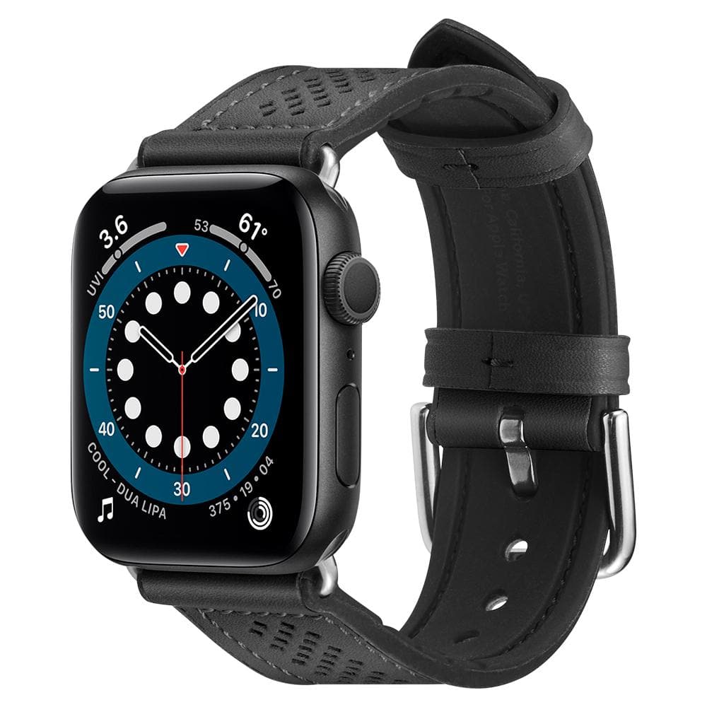Apple Watch Band Retro Fit Black showing a front facing view of the edges around the Apple Watch Series SE/6/5/4(40)/3/2(38) device.