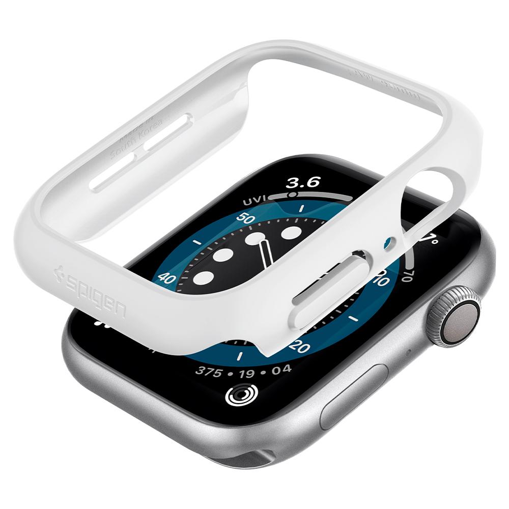 Apple Watch Series SE / 6 / 5 / 4 (40mm) Case Thin Fit in white showing the front, side and partial inside