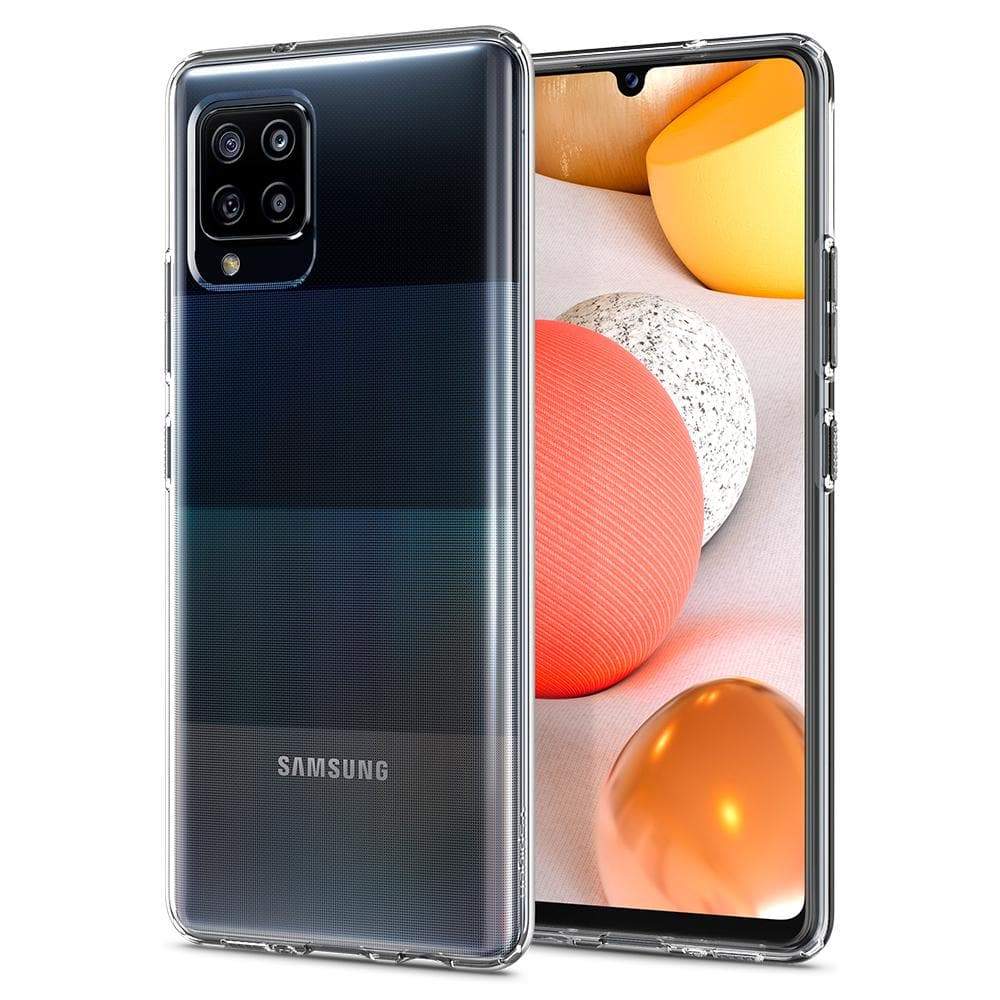Galaxy A42 5G Case Liquid Crystal in crystal clear showing the back and front