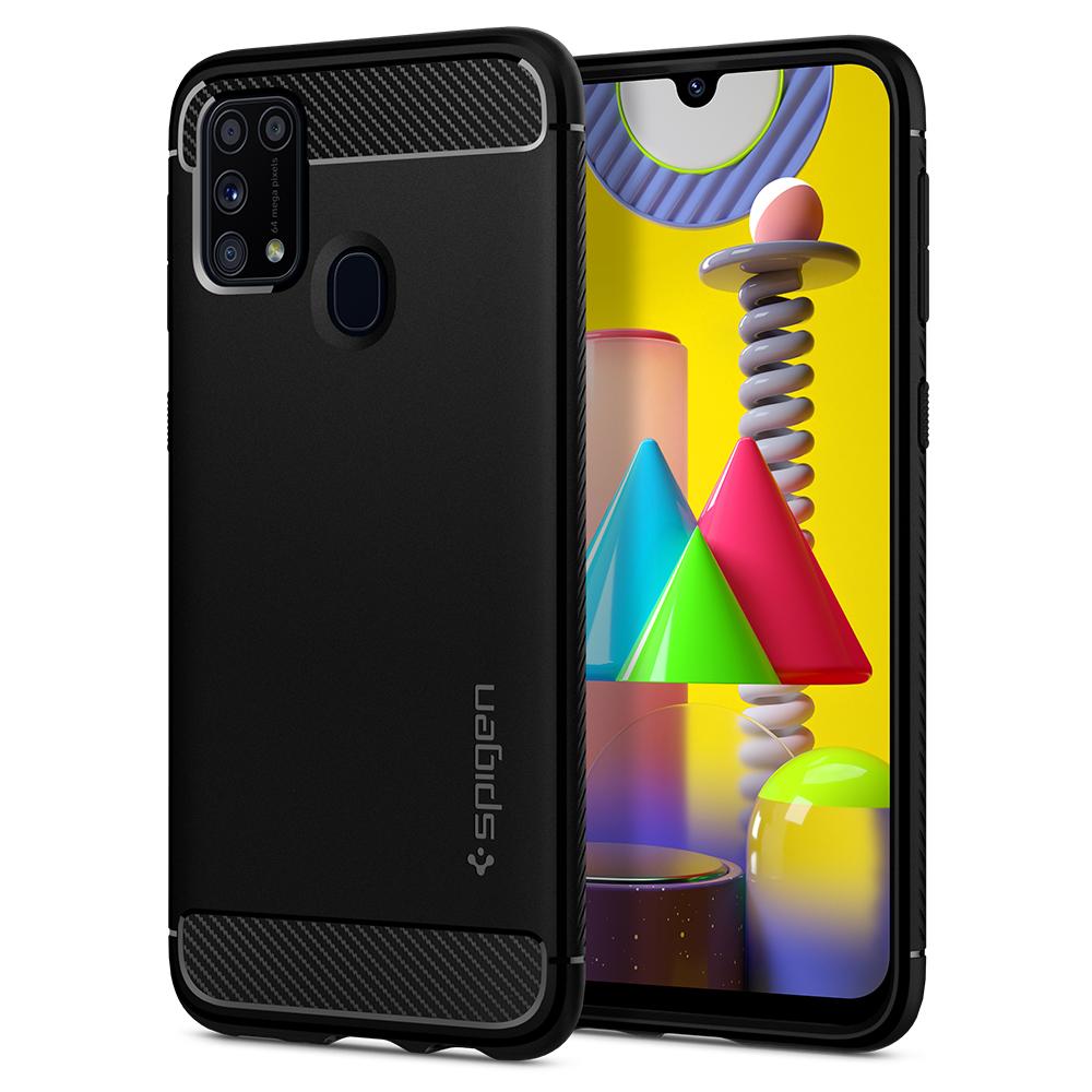 ACS00909 - Galaxy M31 Case Rugged Armor Phone Case Galaxy M31 Matte Black In Stock