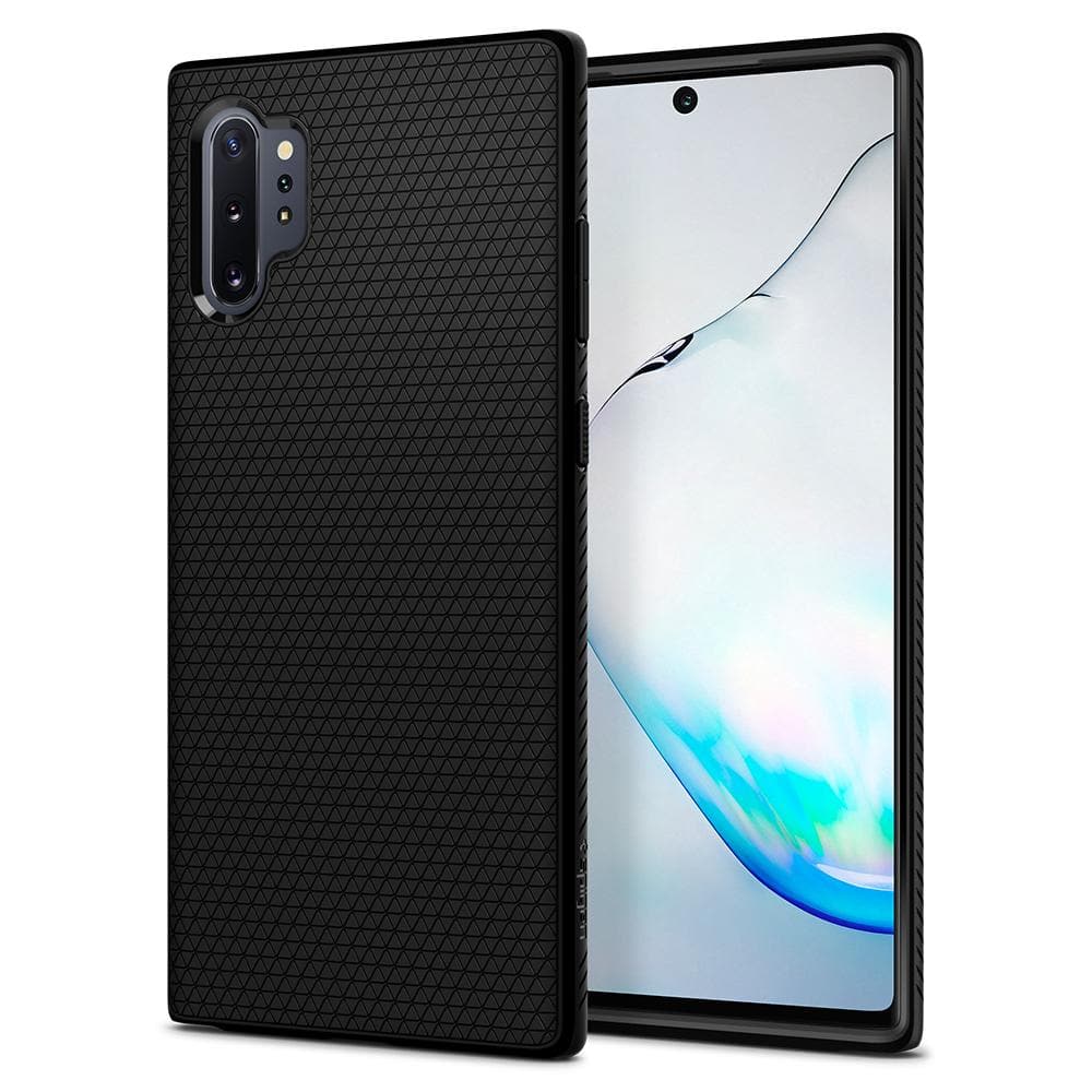 Galaxy Note 10 Plus / 10 Plus 5G Case Liquid Air in black showing the back and front