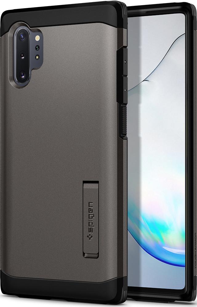 Galaxy Note 10 Plus / 10 Plus 5G Case Tough Armor in gunmetal showing the back and front