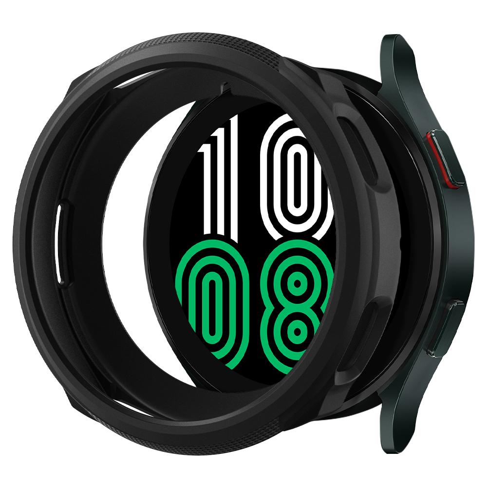 Galaxy Watch 4 (44mm) Case Liquid Air in black showing a closeup of the case with watch face
