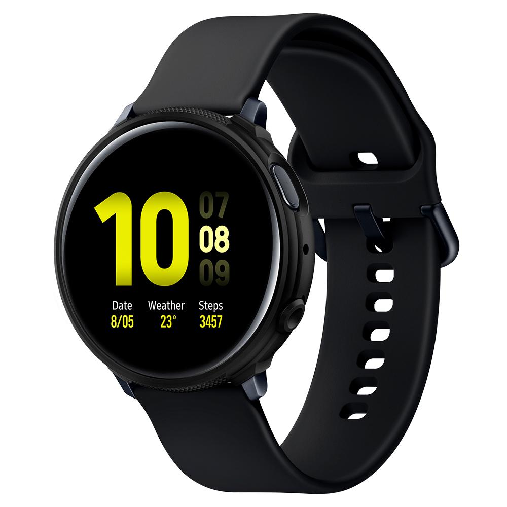 Galaxy Watch Active 2 (40mm) Case Liquid Air in black showing the front and side