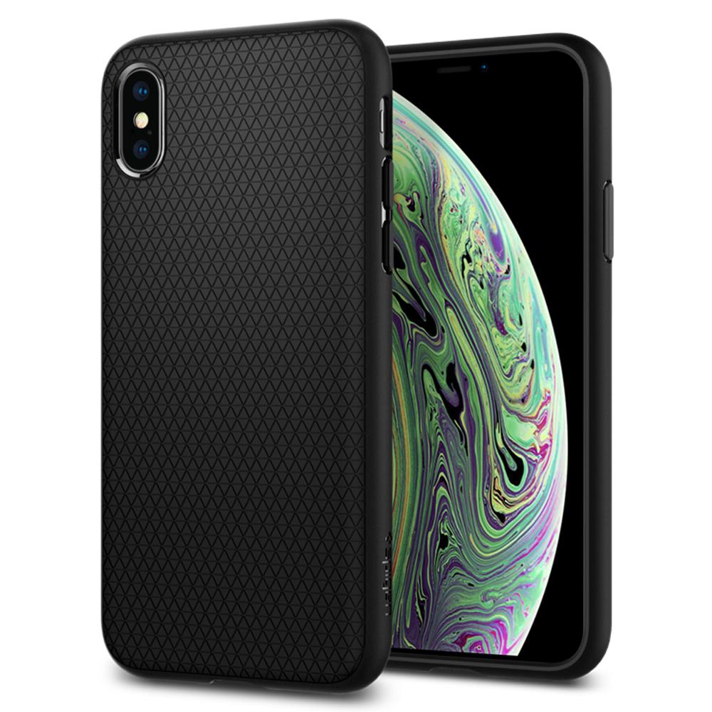 Liquid Air	Matte Black	Case	back design and a front view of the edge around the	iPhone XS/X	device.