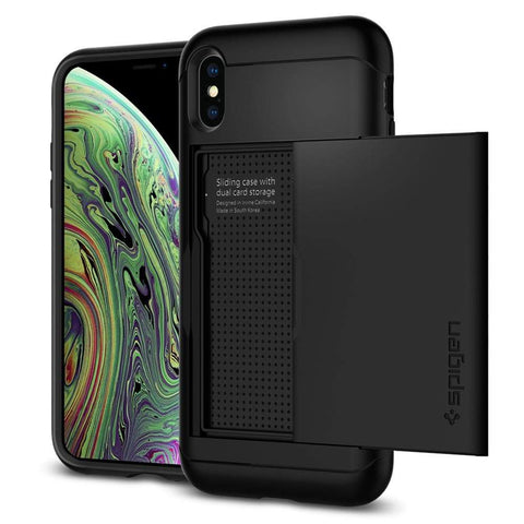Slim Armor CS	Black	Case	back design and a front view of the edge around the	iPhone XS/X	device.