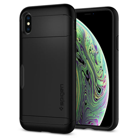 Slim Armor CS	Black	Case	back design and a front view of the edge around the	iPhone XS/X	device.