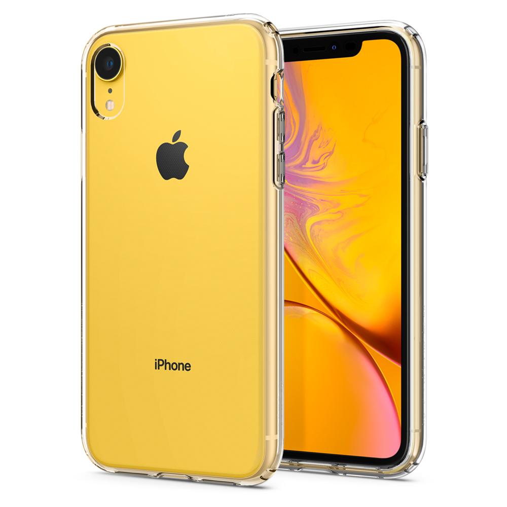 Liquid Crystal	Crystal Clear	Case	back design and a front view of the edge around the	iPhone XR	device.