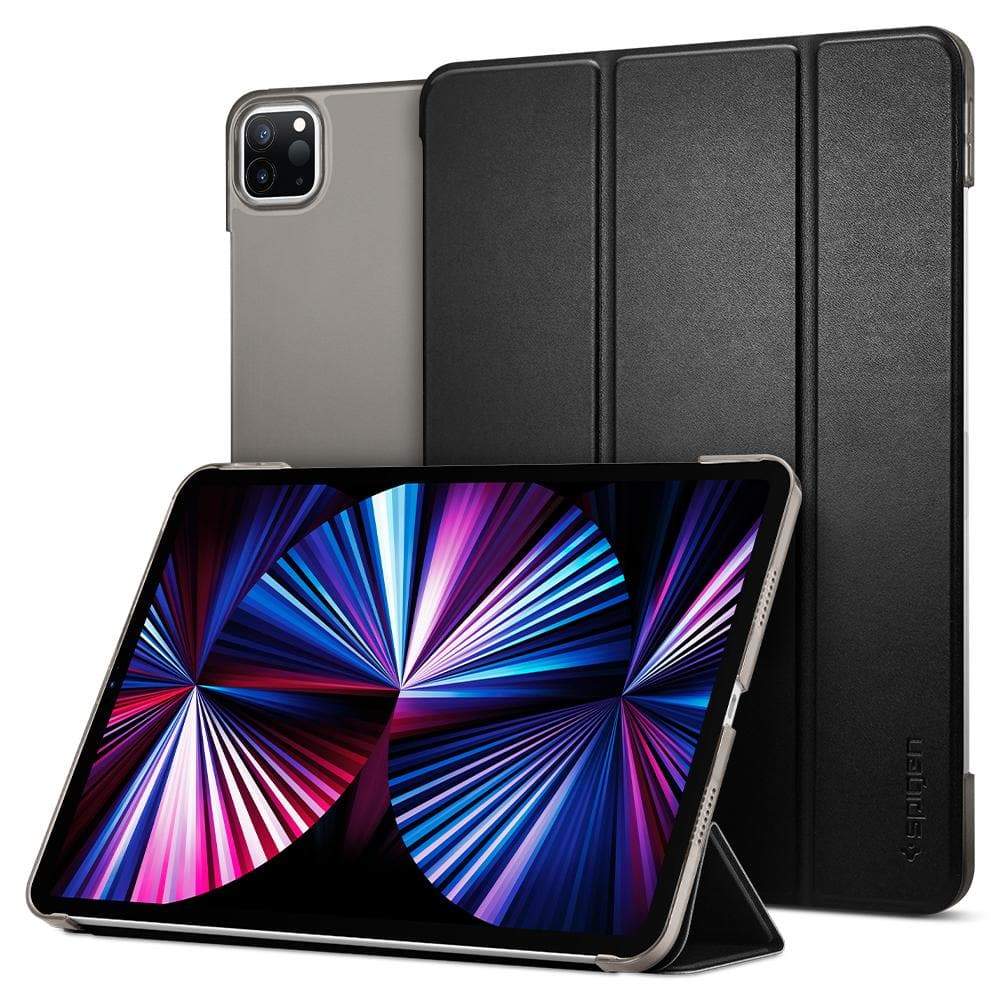 iPad Pro 11" (2021) Case Smart Fold in black showing the back, front and inside