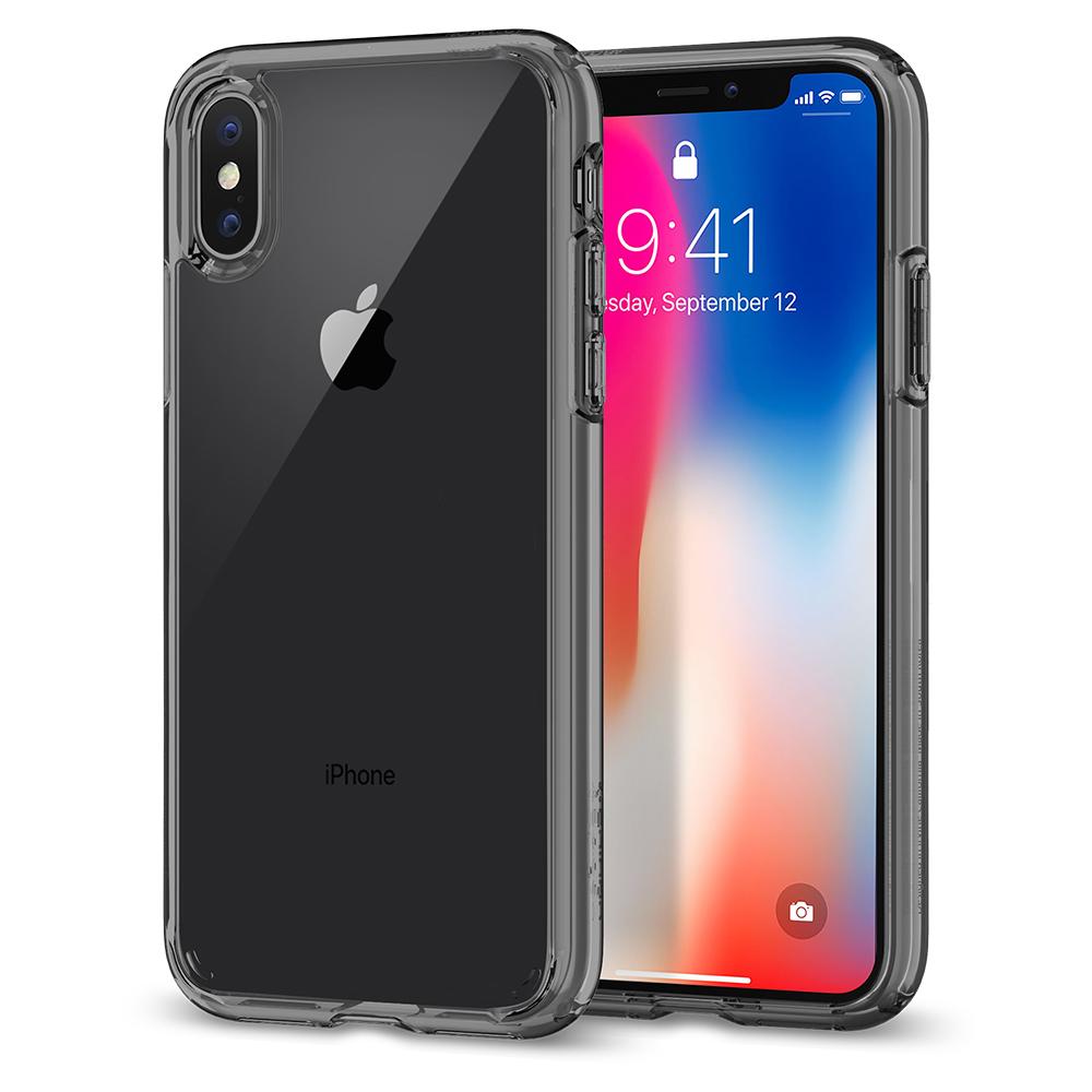 Ultra Hybrid	Space Crystal	Case	back design and a front view of the edge around the	iPhone X	device.