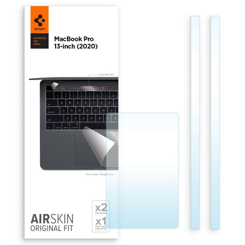 MacBook Pro 13" (2020) AirSkin Film Trackpad / Touch Bar showing its packaging, 2 touch bar film, and 1 trackpad film