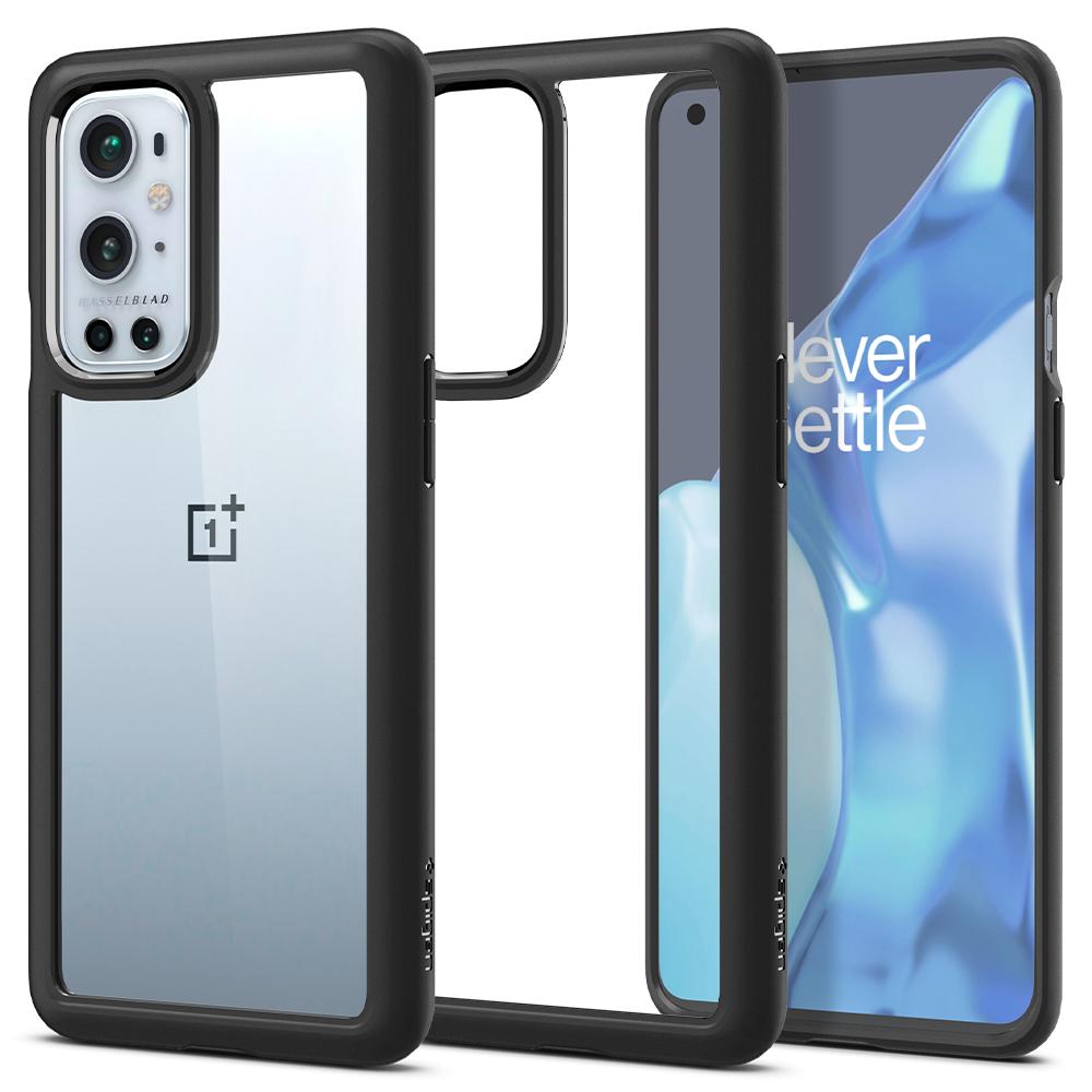 OnePlus 9 Pro Case Ultra Hybrid in black showing the back and front