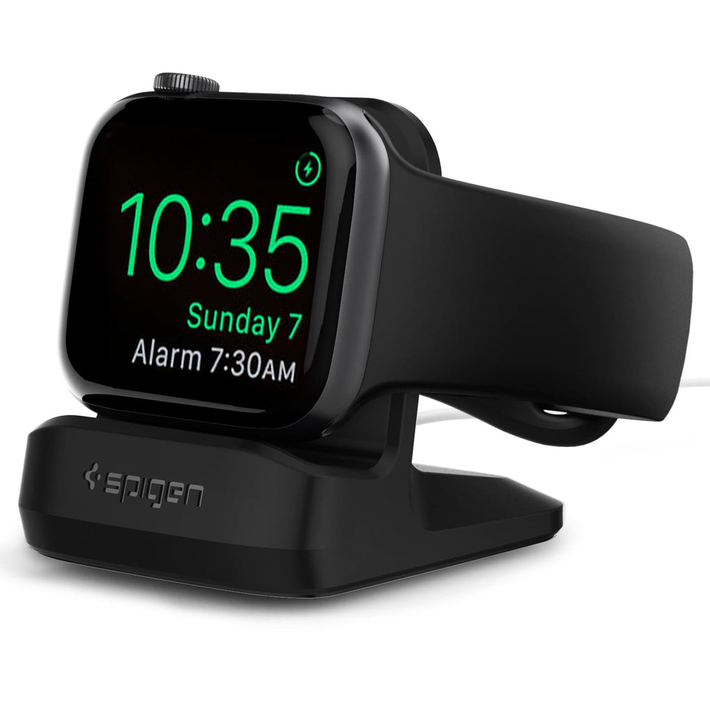 Apple Watch Night Stand S350 black showing a front facing view of the stand