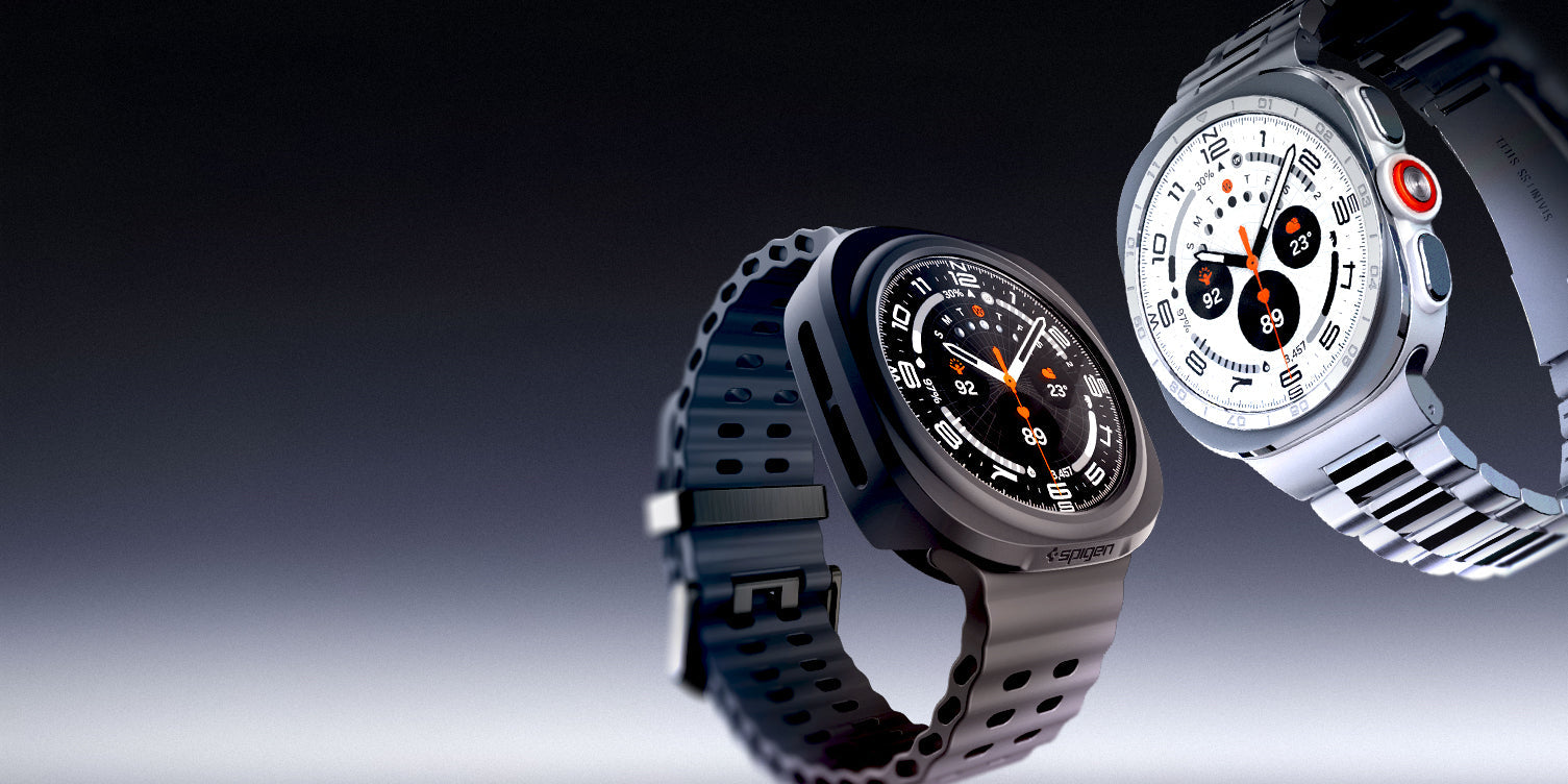 Two Samsung Galaxy Watch Ultra 2 with Spigen cases